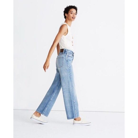 Rivet & Thread Madewell Jeans Women 31 High Rise Wide Leg Mason Light Wash Blue - Picture 16 of 16